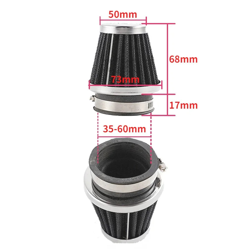 28-60mm Air Filter Motorcycle Mushroom Head Filters High Flow Air